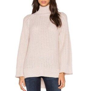 Revolve Pink Stitch Celine Turtleneck Sweater Size Large